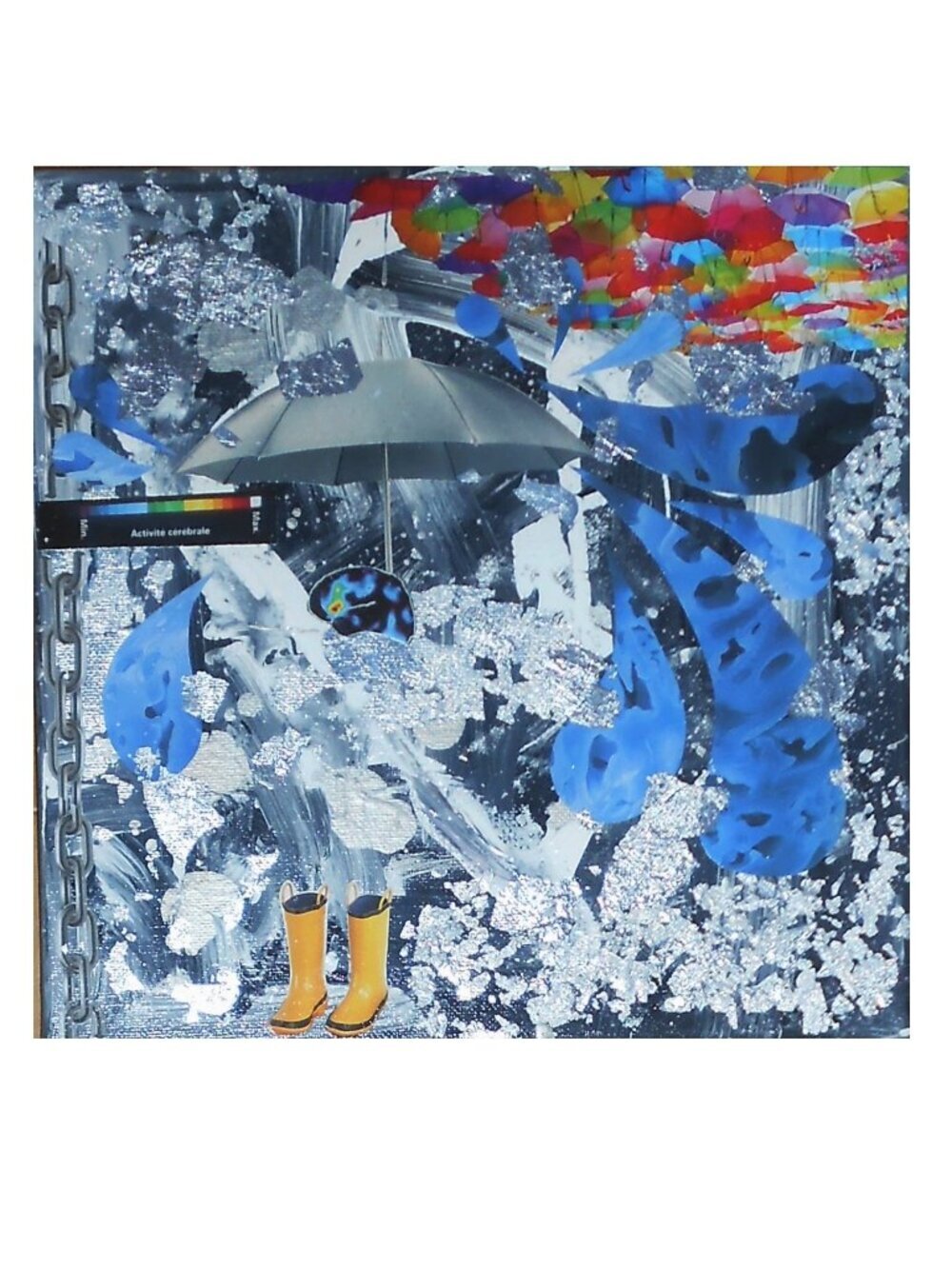 Original & unique collage on a 9 3/4 X 9 3/4 X 3/4 canvas - Picture 1 of 2